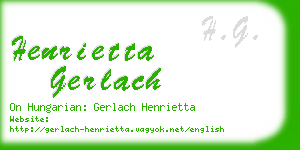 henrietta gerlach business card